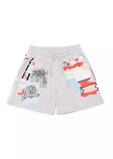 Kenzo Little Girl's & Girl's Collage Print Fleece Shorts