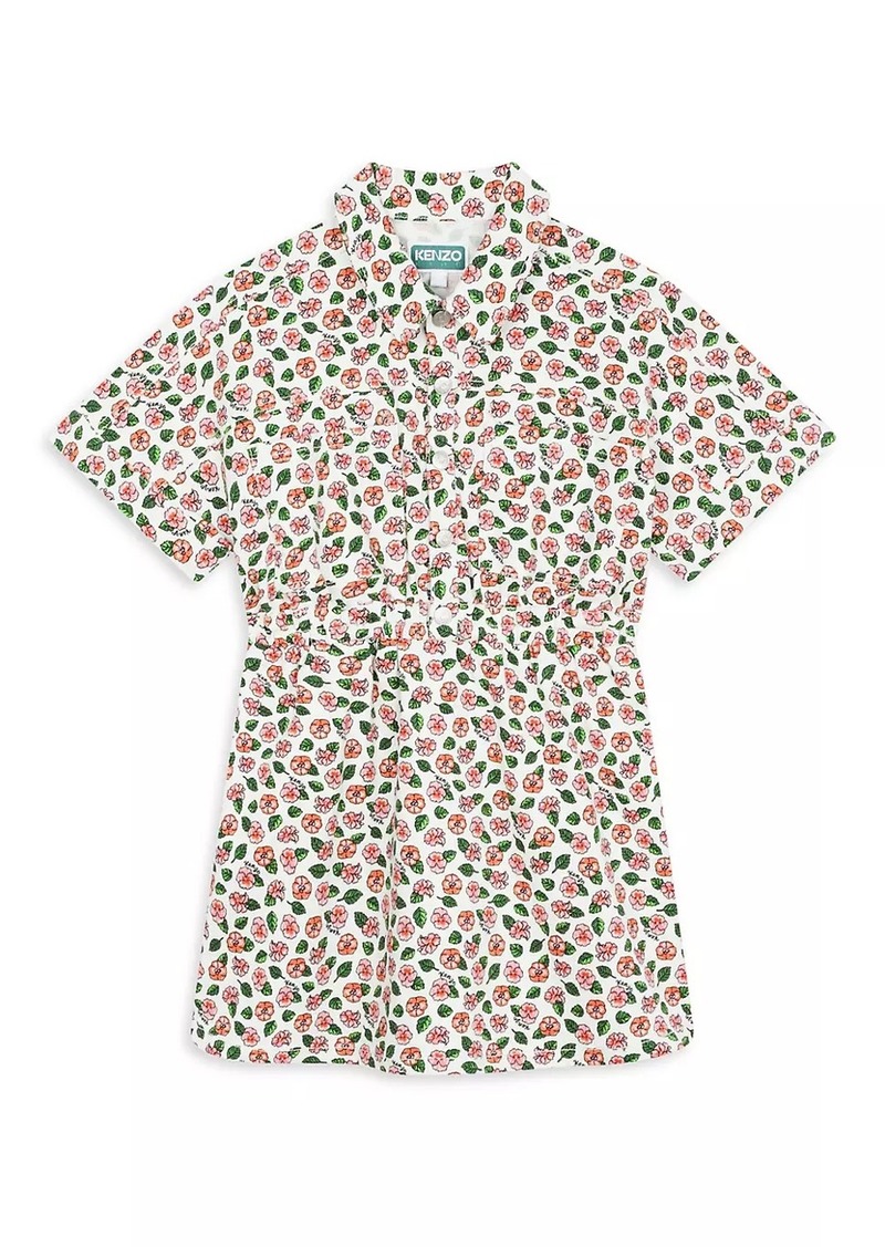 Kenzo Little Girl's & Girl's Floral Cotton Shirtdress
