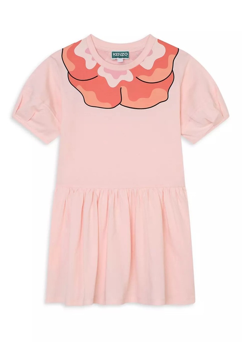 Kenzo Little Girl's & Girl's Flower Puff-Sleeve T-Shirt Dress
