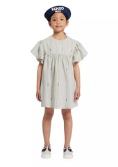 Kenzo Little Girl's & Girl's Logo Dotted Cotton Dress