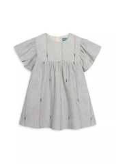 Kenzo Little Girl's & Girl's Logo Dotted Cotton Dress