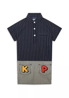 Kenzo Little Girl's & Girl's Logo Striped Shirtdress