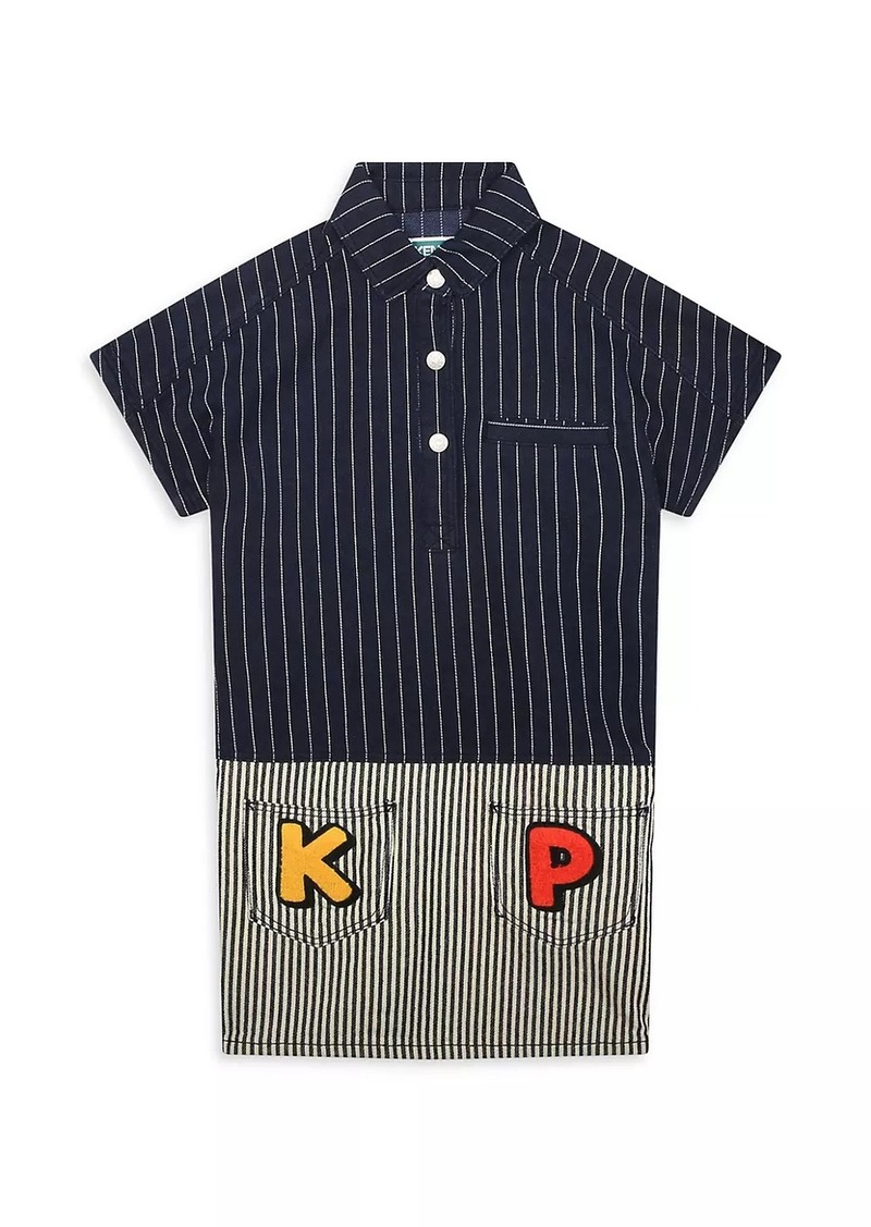 Kenzo Little Girl's & Girl's Logo Striped Shirtdress