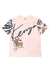 Kenzo Little Girl’s & Girl’s Multi-Print Logo T-Shirt