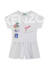 Kenzo Little Girl's & Girl's Organic Cotton Logo Romper