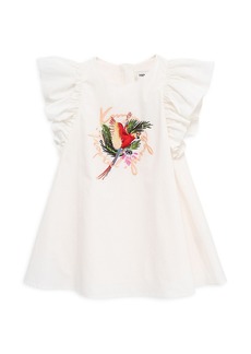 Kenzo Little Girl's & Girl's Parrot Embroidered Dress