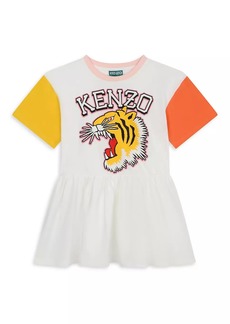 Kenzo Little Girl's & Girl's Varsity Logo Colorblock T-Shirt Dress