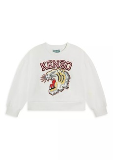 Kenzo Little Girl's & Girl's Varsity Logo Crewneck Sweatshirt