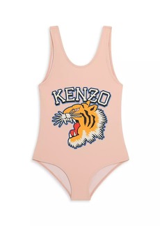 Kenzo Little Girl's & Girl's Varsity Logo One-Piece Swimsuit