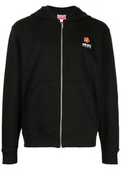 Kenzo logo-embroidery zip-up hoodie