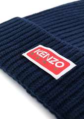 Kenzo logo-patch knitted beanie