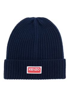 Kenzo logo-patch knitted beanie