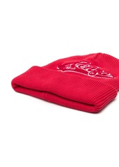 Kenzo logo-patch ribbed-knit beanie