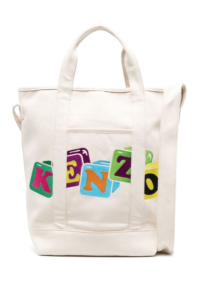 Kenzo logo-patch tote bag