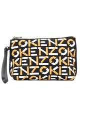 Kenzo logo-pattern clutch bag