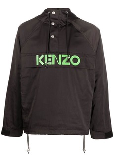 Kenzo logo-print hooded satin jacket