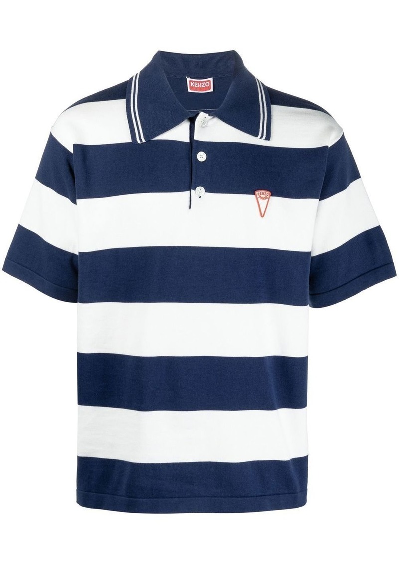 Kenzo embroidered logo striped polo shirt