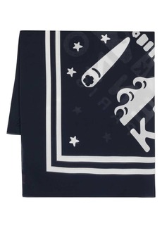 Kenzo logo-stamp printed bandana scarf