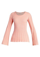 Kenzo Lurex Ribbed Knit Bell-Sleeve Sweater