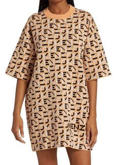 Kenzo Monogram Jacquard Mini T Shirt Dress