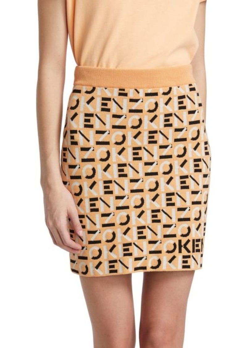 Kenzo Monogram Knit Mini Skirt