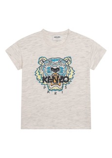 Kenzo Off White Tiger Logo-Print T-shirt