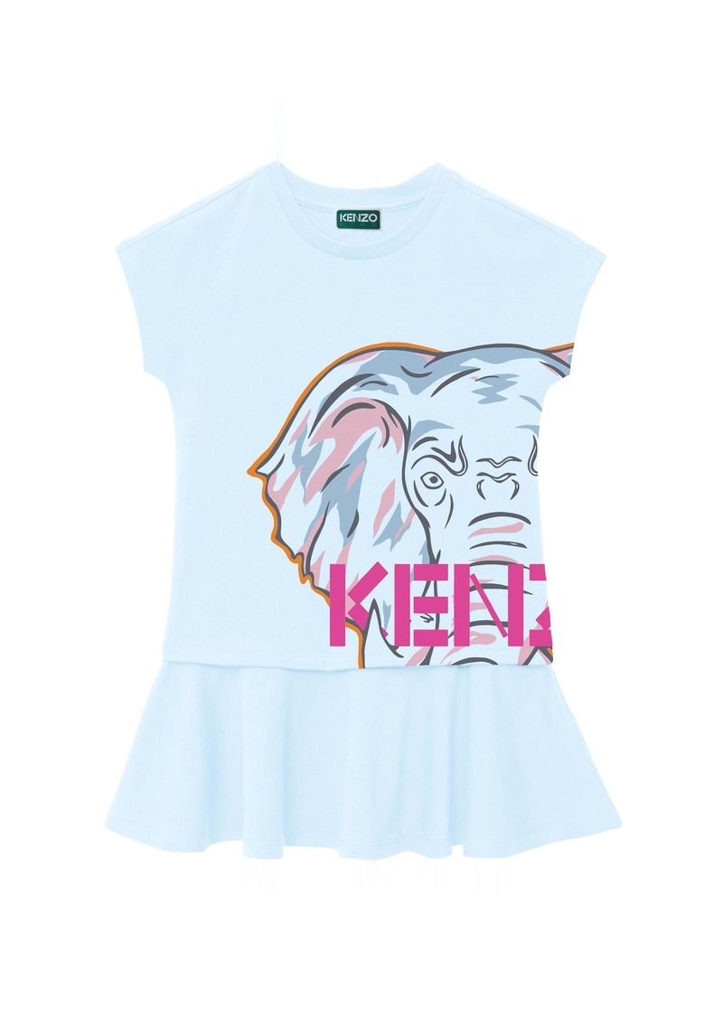 Kenzo Pale Blue Logo Dress