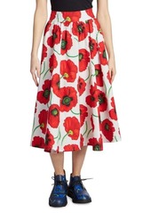 Kenzo Pleated Floral Midi-Skirt
