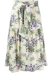Kenzo Sea Lily print flared skirt