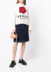 Kenzo side button-fastening detail denim skirt