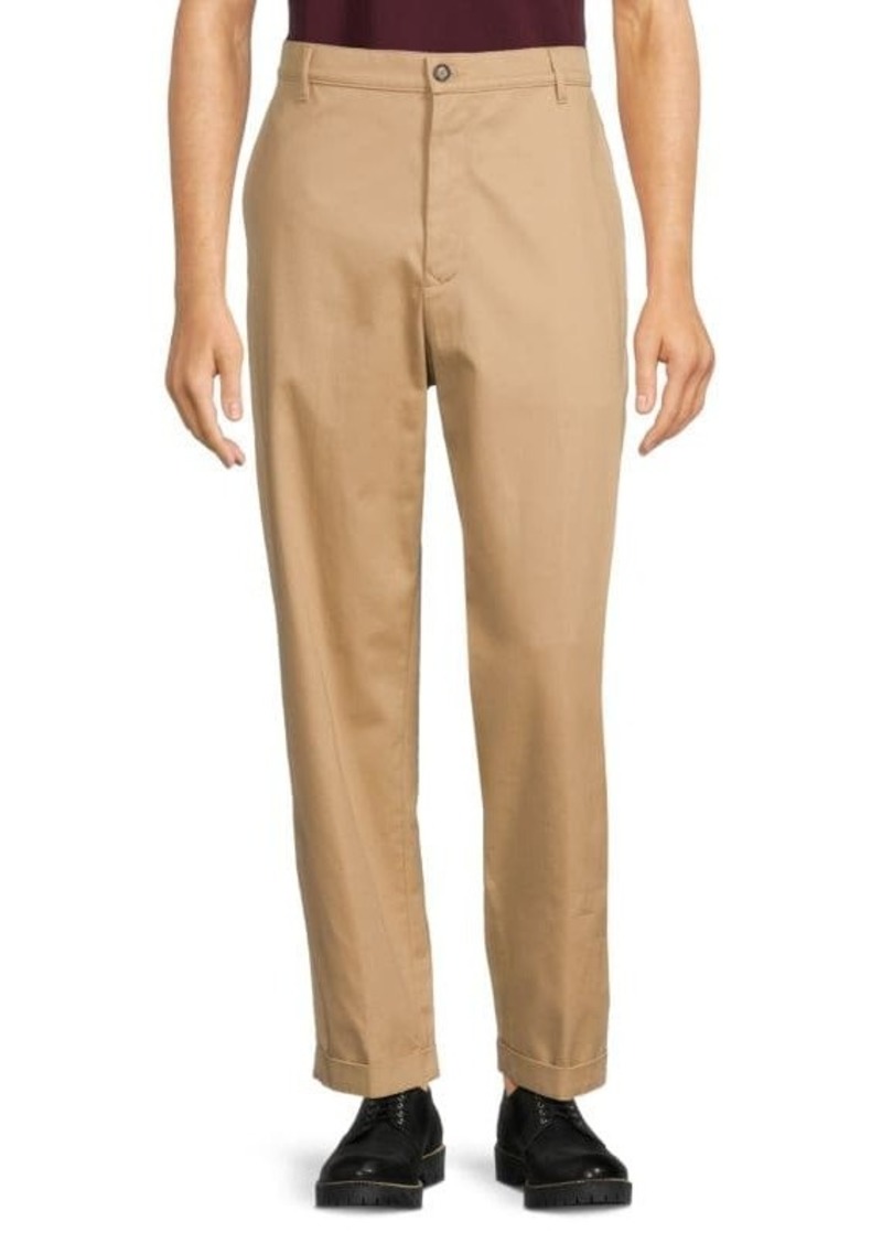 Kenzo Solid Flat Front Chino Pants