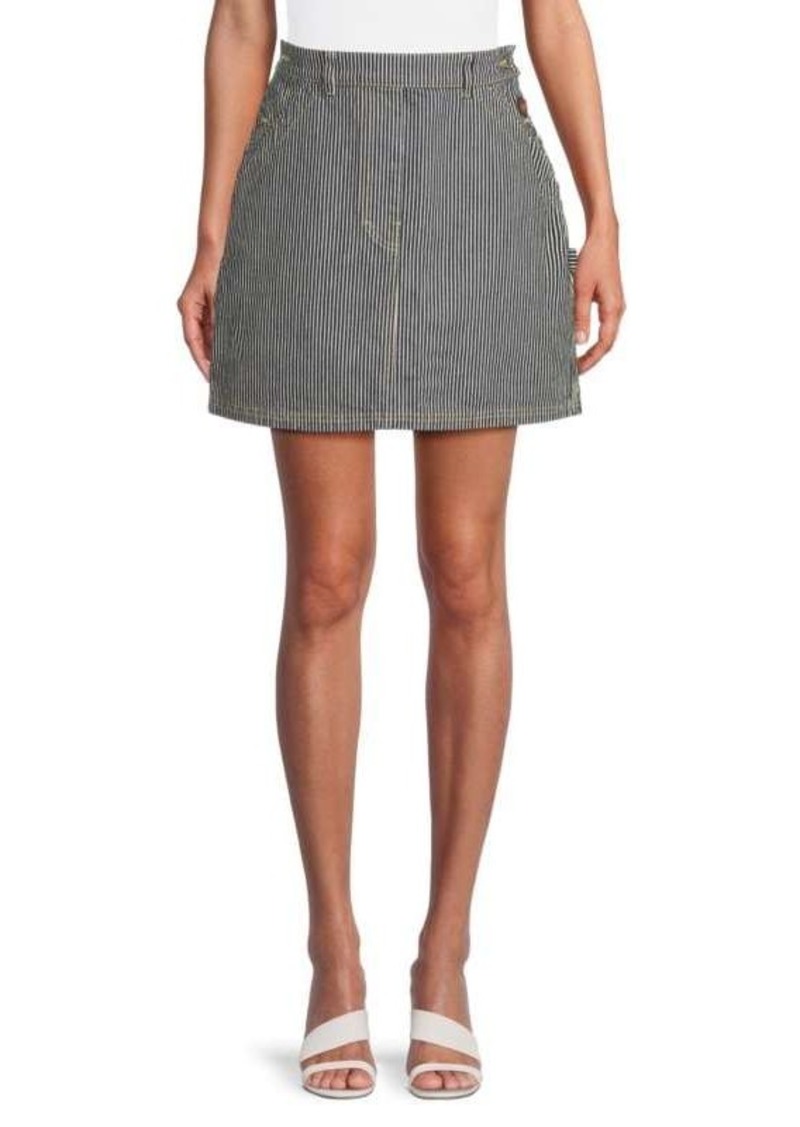 Kenzo Stripe Denim A Line Mini Skirt