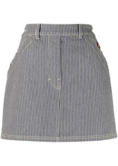 Kenzo striped A-line denim skirt