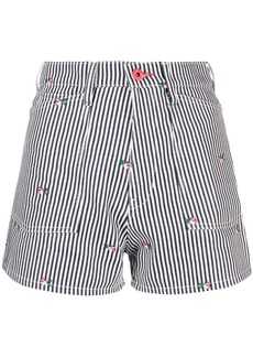 Kenzo striped embroidered high-waisted shorts