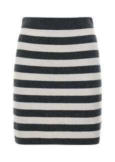 Kenzo Striped Wool Blend Knit Mini Skirt