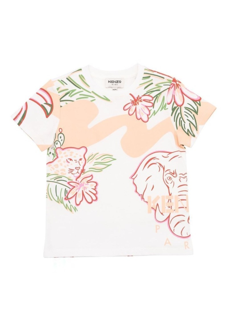 Kenzo White & Pink Logo T-shirt