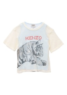 Kenzo White Tiger Print T-Shirt