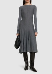 Khaite Dany Long Sleeve Wool Midi Dress