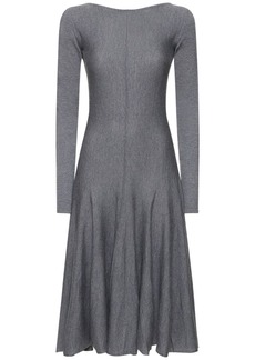 Khaite Dany Long Sleeve Wool Midi Dress