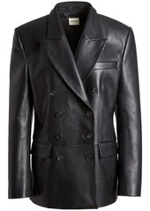 Khaite double-breasted leather jacket