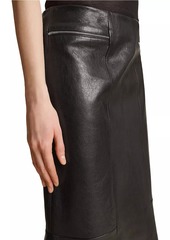 Khaite Francine Leather Skirt