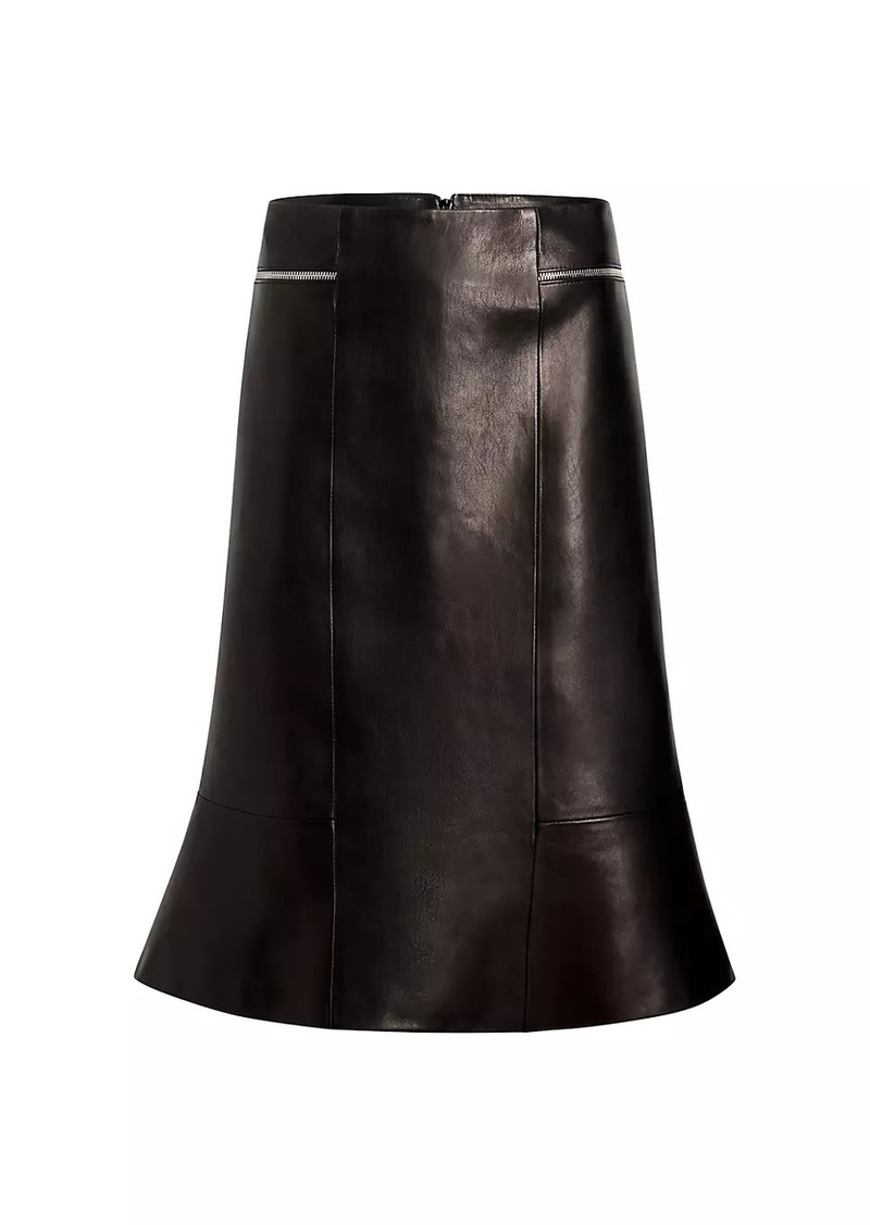 Khaite Francine Leather Skirt