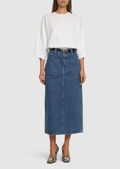 Khaite Genevieve Denim Midi Skirt