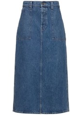 Khaite Genevieve Denim Midi Skirt