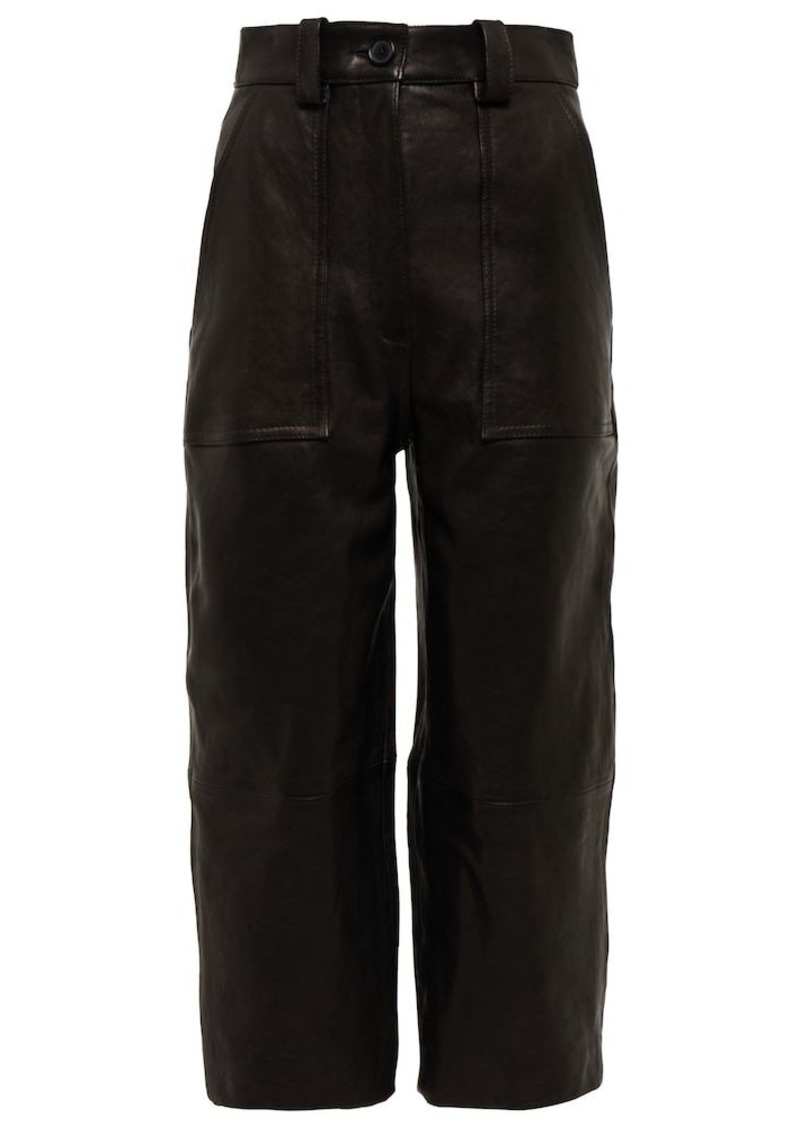 Khaite High-rise straight-leg leather pants