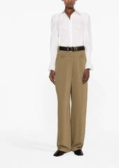 Khaite high-waisted straight leg trousers
