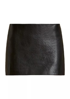 Khaite Jett Pebbled Leather Miniskirt