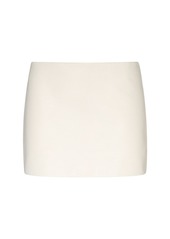 Khaite Jett Short Leather Skirt