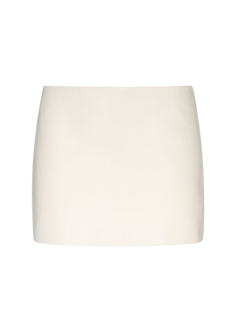 Khaite Jett Short Leather Skirt