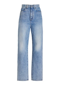 Khaite - Albi Rigid High-Rise Straight-Leg Jeans - Medium Wash - 24 - Moda Operandi